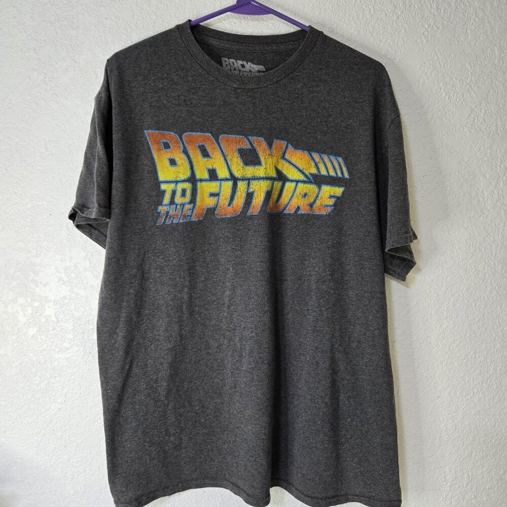 Back To The Future Shirt Mens Large Movie Graphic Tee Retro 80s Classic Film